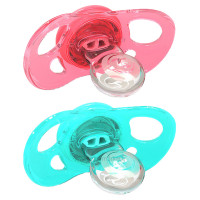 پستانک 6+ ماه هلویی و فیروزه ای تویست شیک Twistshake