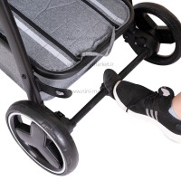 ست کالسکه بیب Babe مدل متال رنگ طوسی بدنه مشکی کروم