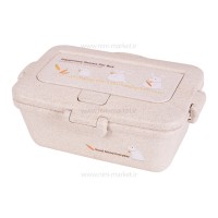 ظرف غذا کودک طرح خرگوش کرم با قاشق و چنگال لانچ باکس Lunch Box کد 527