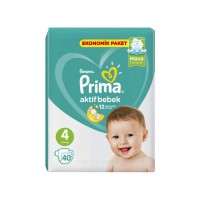 پوشک پریما Prima سایز 4 (9-14 کیلو) بسته 40 عددی