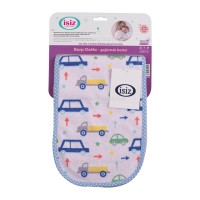 دستمال آروغگیر 3 عددی نوزاد طرح ماشین آبی ایس ایز Isiz