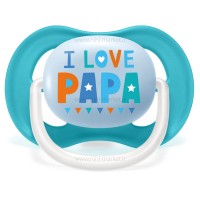 پستانک تکی الترا ایر 18-6 ماه طرح I LOVE PAPA آبی اونت Avent (فاقد جعبه)