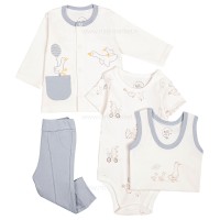 سرویس 13 تیکه طرح اردک رنگ سفید نیلی