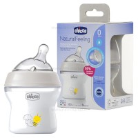 شیشه شیر استپ 150 میل +0 ماه رنگ طوسی چیکو Chicco