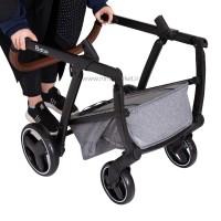 ست کالسکه بیب Babe مدل متال رنگ طوسی بدنه مشکی کروم