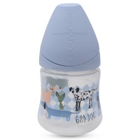 شيرخوری طلقی 150 ميل طرح حيوانات رنگ آبی سوانیکس  suavinex