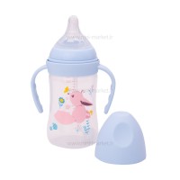 شیشه شیر دسته دار 240 میل طرح روباه رنگ آبی رووکو Rovco