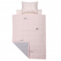 سه تیکه خواب کنار مادری طرح مرغابی موسلین رنگ سرمه ای ایسیز