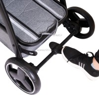 ست کالسکه بیب Babe مدل متال رنگ طوسی بدنه مشکی کروم