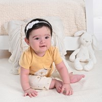 بلوز آستين کوتاه طرح مرلين رنگ نباتي نيلي Nili