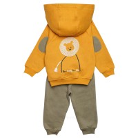 سه تیکه پسرانه اسپرت طرح جنگل رنگ زرد و سبز پاپو papo