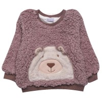 بلوز شلوار پسرانه اسپرت طرح خرس رنگ شکلاتی قهوه ای پاپو Papo