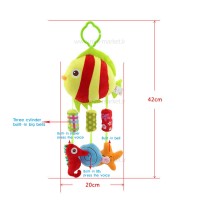 آویز کریر و کالسکه جغجغه ای هپی مانکی Happy Monkey طرح ماهی