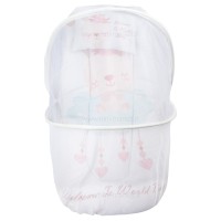 پشه بند کفی دار طرح خرگوش و رنگین کمان رنگ کرمی carters