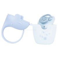 قاب پستانک طرح فيل رنگ آبي کیکابو kikkaboo