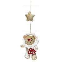 آویز بالای تخت کوکی طرح شیر  رنگ کرم baby fun