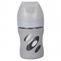 شیشه شیر 180 میل پیرکس کاور دار رنگ طوسی Twistshake