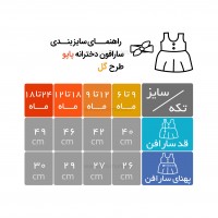 پیراهن دخترانه طرح گل سایز 18-24 ماه رنگ خاکی پاپو papo