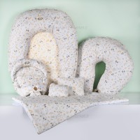 قنداق سوئیسی طرح برگ وبلوط رنگ شیری ای‌سیز Isiz