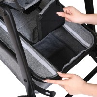 ست کالسکه بیب Babe مدل متال رنگ طوسی بدنه مشکی کروم