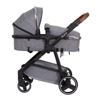 ست کالسکه بیب Babe مدل متال رنگ طوسی بدنه مشکی کروم