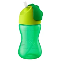 لیوان آبمیوه خوری نی دار سبز 300 میل اونت Avent