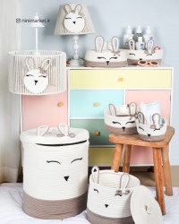 جای دستمال کاغذی طرح خرگوش رنگ کرم ایسیزIsiz