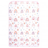 زیرانداز تعویض طرح رنگین کمان رنگ صورتی سایز ایسیز