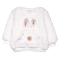 بلوز شلوار اسپرت طرح خرگوش رنگ شیری – کرم پاپو Papo