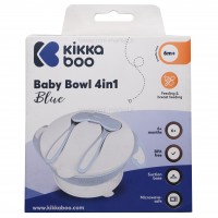 خرید ظرف غذا چسبان و قاشق کیکابو Kikkaboo رنگ آبی