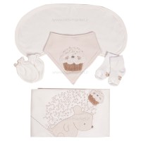 سرویس 13 تیکه طرح جوجه تیغی رنگ سفید نیلی