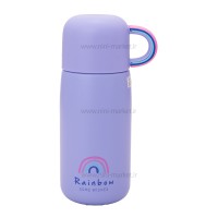 فلاسک استیل 320 میل طرح رنگین کمان رنگ بنفش پرتابل Portable