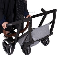 ست کالسکه بیب Babe مدل متال رنگ طوسی بدنه مشکی کروم