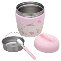 فلاسک غذا دو قسمتی رنگ صورتی Pinkah