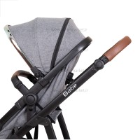 ست کالسکه بیب Babe مدل متال رنگ طوسی بدنه مشکی کروم