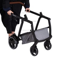 ست کالسکه بیب Babe مدل متال رنگ طوسی بدنه مشکی کروم