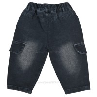 شلوار جین اسپرت طرح بغل جیب رنگ ذغالی خارجی