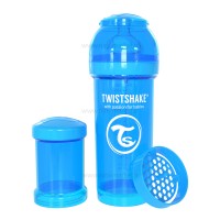 شیشه شیر آنتی کولیک تویست شیک 260 میل آبی Twistshake