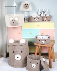 جای دستمال کاغذی طرح خرس رنگ کرم ایسیزIsiz