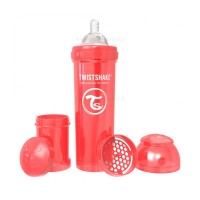 شیشه شیر آنتی کولیک ۳۳۰ میل قرمز صدفی تویست شیک Twistshake