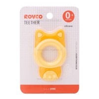دندانگیر سیلیکونی رووکو Rovco طرح گربه رنگ زرد
