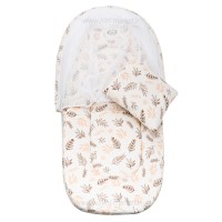 پشه بند مسافرتی کوچک طرح برگ رنگ کرم ایسیز