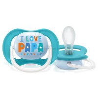 پستانک تکی الترا ایر 18-6 ماه طرح I LOVE PAPA آبی اونت Avent (فاقد جعبه)