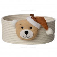 سبد اکسسوری گرد بزرگ طرح تدی رنگ کرم ایسیز Isiz