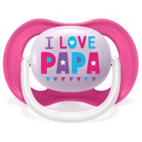 پستانک تکی الترا ایر 18-6 ماه طرح I LOVE PAPA صورتی اونت Avent (فاقد جعبه)