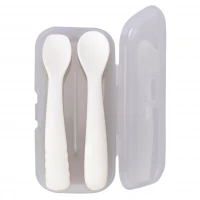 ست قاشق دو عددی سیلیکونی رنگ سفید هی اور شی heorshe