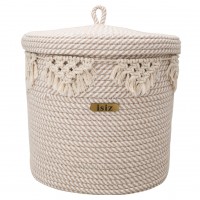 سبد کوچک لباس طرح زبرا رنگ کرم ایسیز