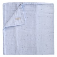 دورپیچ نخی دو لایه طرح ساده رنگ آبی کیکابو