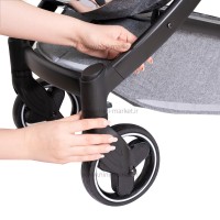 ست کالسکه بیب Babe مدل متال رنگ طوسی بدنه مشکی کروم