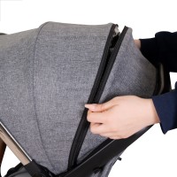 ست کالسکه بیب Babe مدل متال رنگ طوسی بدنه مشکی کروم